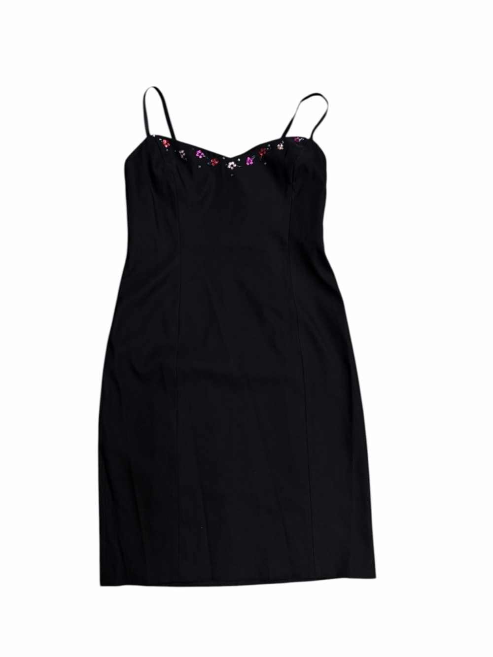 Vintage Laundry by Shelli Segal Black Dress with Pink Floral‎ Sequins - Size 12